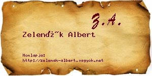 Zelenák Albert névjegykártya